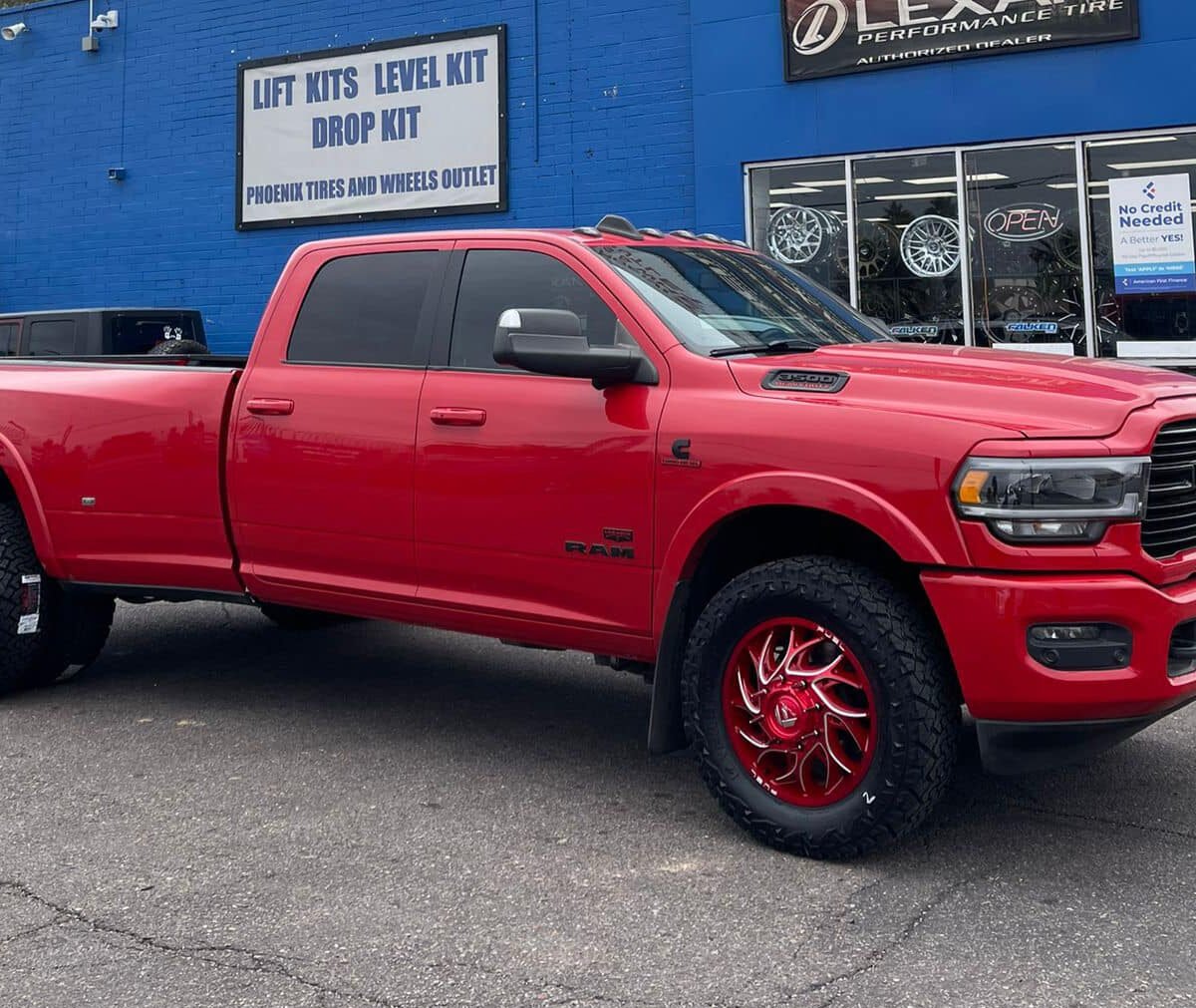 PHOENIX TIRES AND WHEELS - DULLIES - DODGE RAM 3500 RED_edited